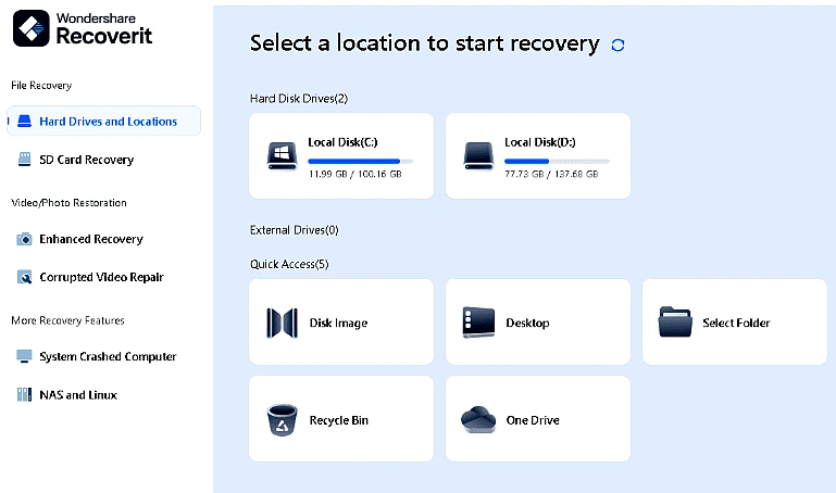 Wondershare Recoverit Safe & Easy Data Recovery 