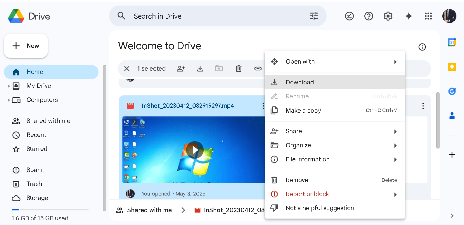 How to Download a Protected Video File from google drive